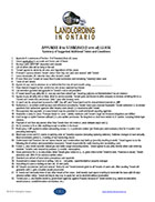Ontario Standard (Form of) Lease appendix summary